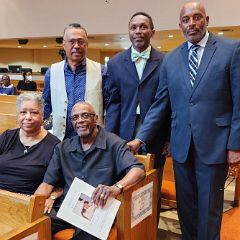 7  President Jerome Brown, VP Michael Davis, Assistant  Chaplain Jimmy Sanders, and Robert Pryor attended the homegoing celebration for James Ray's mother at the Bible Way Church in Washington, DC.